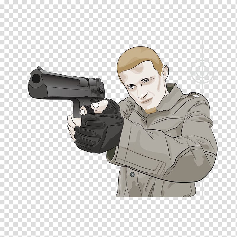 Shooting sport Firearm , man with a gun transparent background PNG clipart