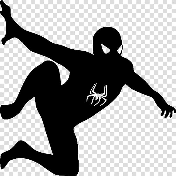 spider man hanging silhouette