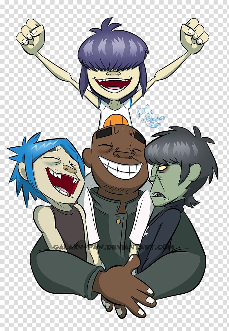 2-D Russel Hobbs Gorillaz Noodle Drawing, 2d and murdoc transparent background PNG clipart