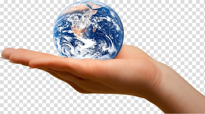 Earth graphics Planet Illustration, holding world globe spinning transparent background PNG clipart