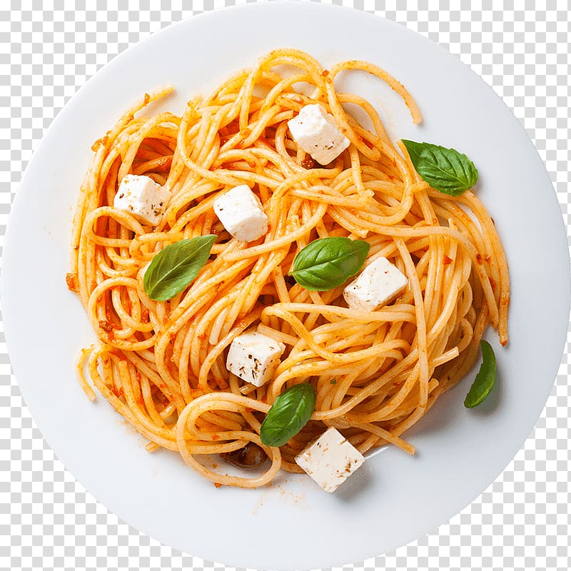 pasta dish, Italian cuisine Pizza Naporitan Spaghetti alla puttanesca Al dente, top view spaghetti bolognese transparent background PNG clipart