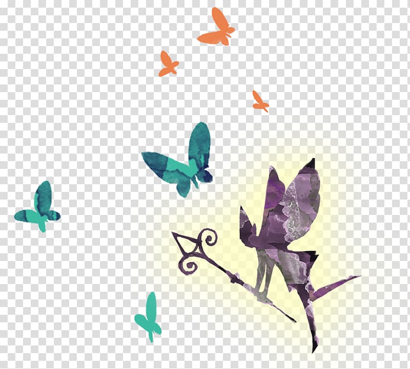 Butterfly Illustration, Butterfly Fairy Elf Korea cartoon creative hand-painted transparent background PNG clipart