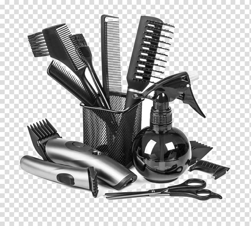 black hair trimmer, Hairdresser Beauty Parlour Hair coloring, barber transparent background PNG clipart