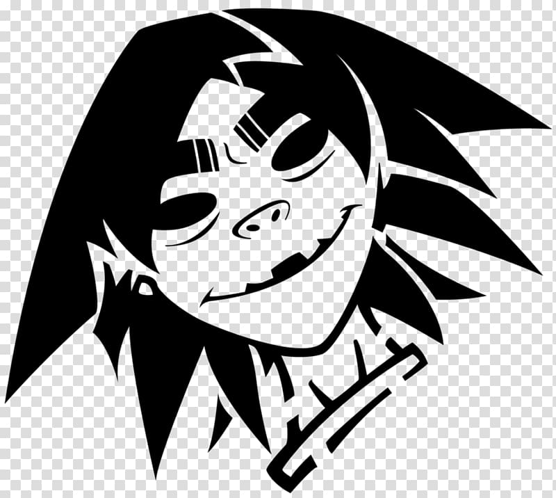 Gorillaz 2-D Stencil Drawing Music, others transparent background PNG clipart