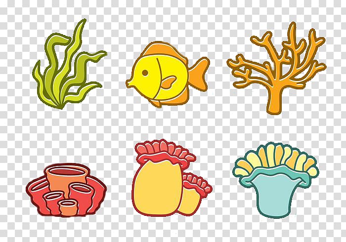 Coral reef fish Illustration, Cartoon fish and coral reef transparent background PNG clipart