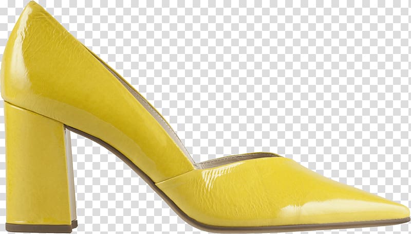 Shoe Footwear Heel Hogl, yellow highlight transparent background PNG clipart