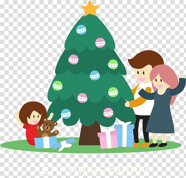 Christmas tree Family , Flat Christmas Family transparent background PNG clipart