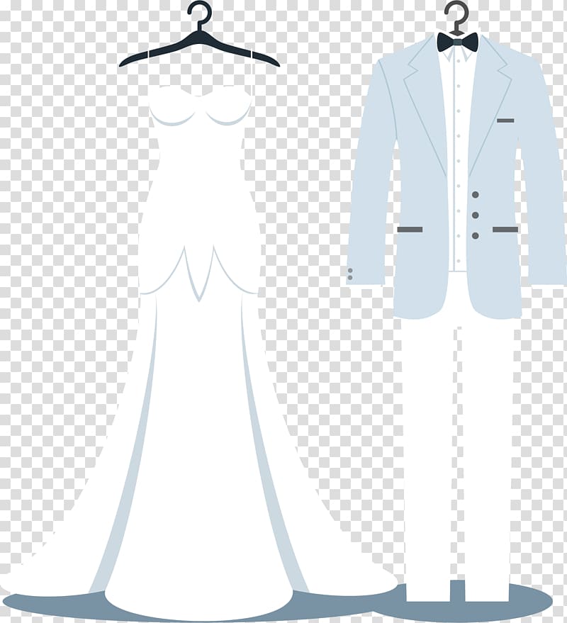 women's white bridal gown illustration, Tuxedo Wedding dress Suit, Wedding dress transparent background PNG clipart