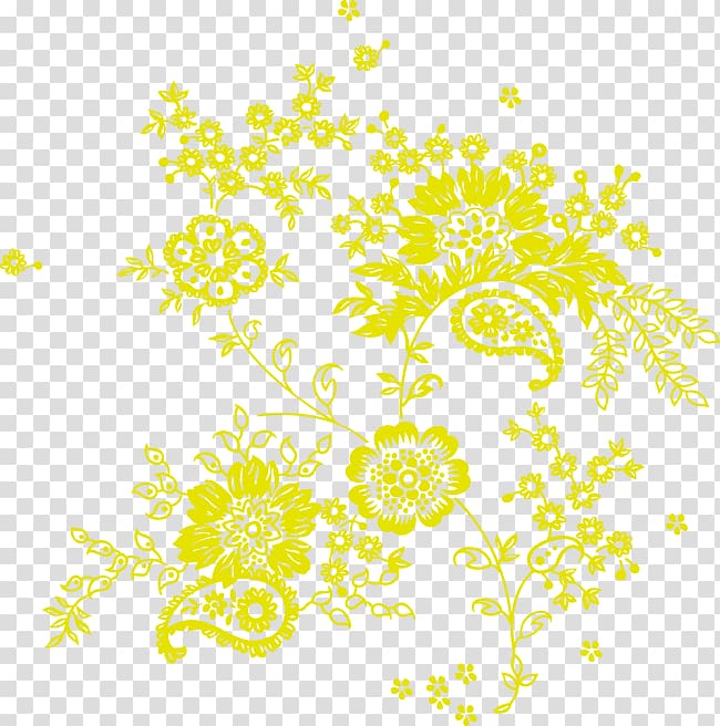 Floral design Yellow Pattern, Plant pattern transparent background PNG ...
