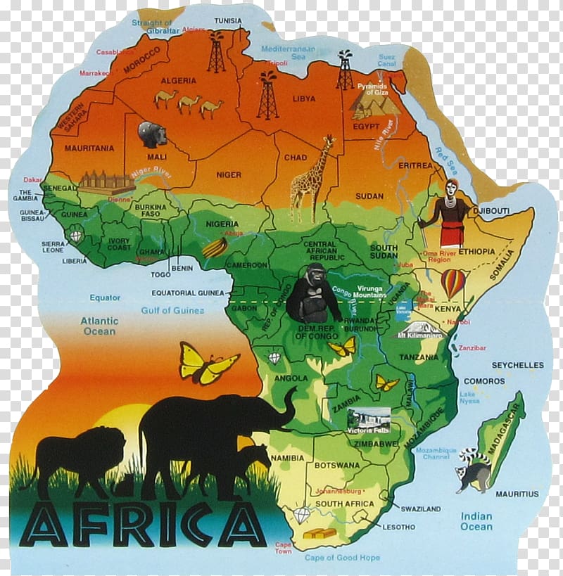 Languages of Africa Mapa polityczna Continent, Africa transparent background PNG clipart