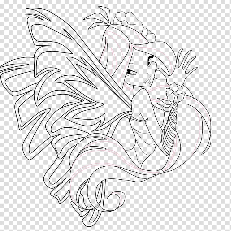 Flora Drawing Sirenix Coloring book Bloom, winx club transparent background PNG clipart