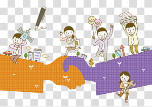 Cooperative Cooperation Illustration, Cooperative men and women transparent background PNG clipart thumbnail