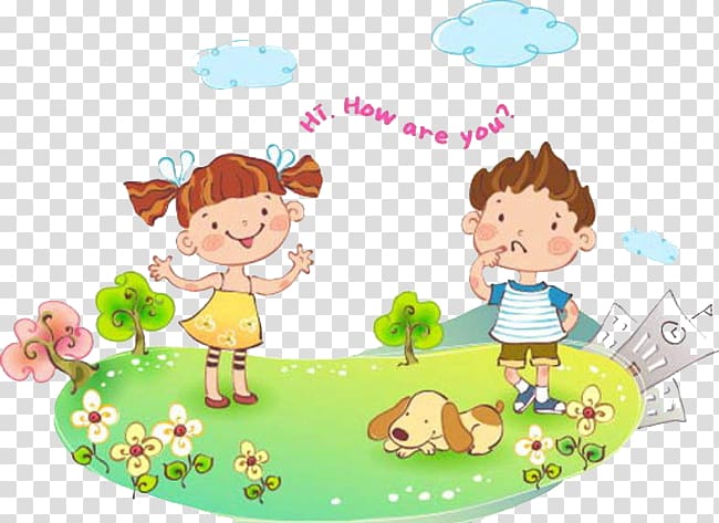 Child Cartoon, Hand-painted outdoor children transparent background PNG clipart