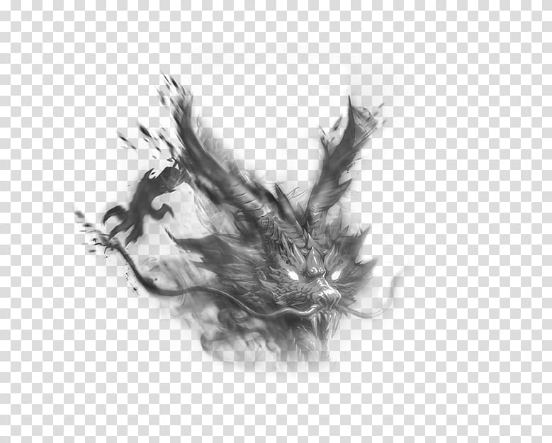 gray dragon illustration, Transparency and translucency, Smoke Dragon transparent background PNG clipart