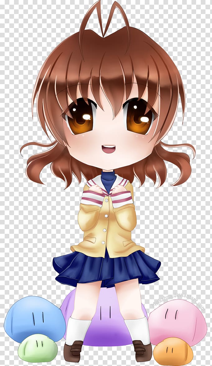 Clannad Tomoya Okazaki Nagisa Furukawa Chibi Kyou Fujibayashi, Chibi transparent background PNG clipart