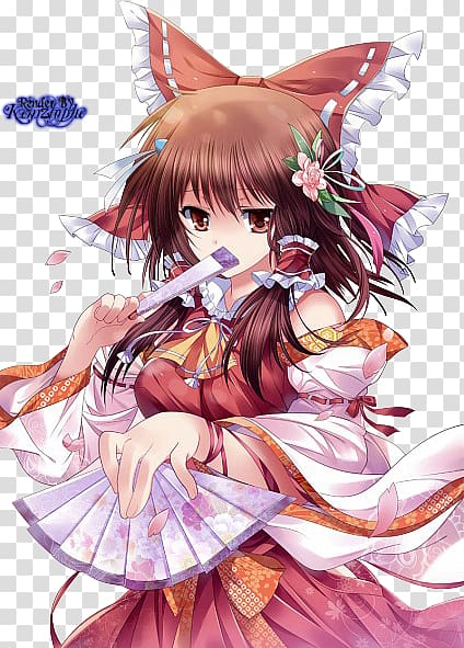 Anime Touhou Project Reimu Hakurei Manga, Anime transparent background PNG clipart