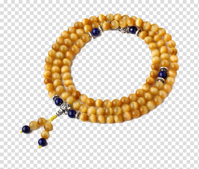 Buddhist prayer beads Tigers eye, Tokai family Tiger Eye prayer beads 108 transparent background PNG clipart