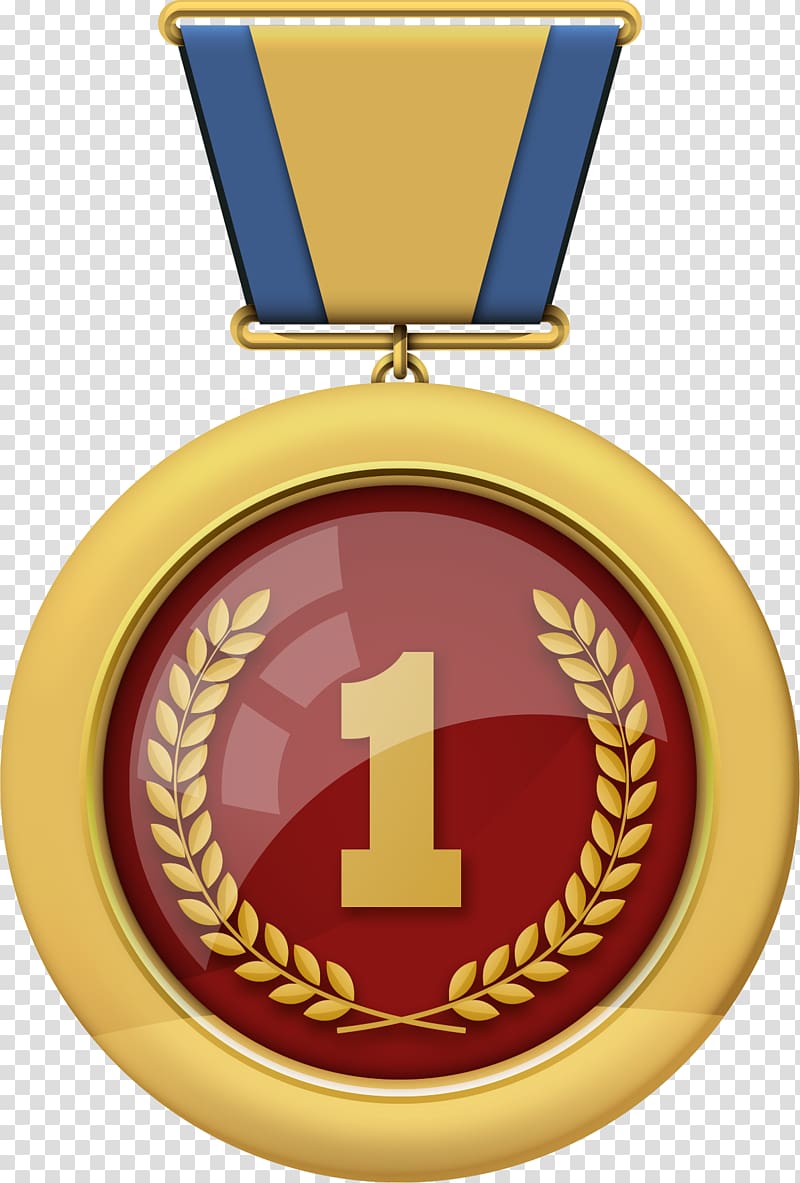gold-colored and red 1 badge, Pressure washing Medal Cleaner Award, Medal of Medals transparent background PNG clipart