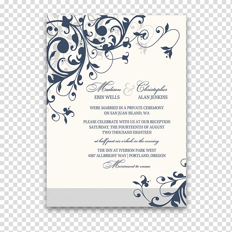 Wedding invitation Template White Black, others transparent background PNG clipart