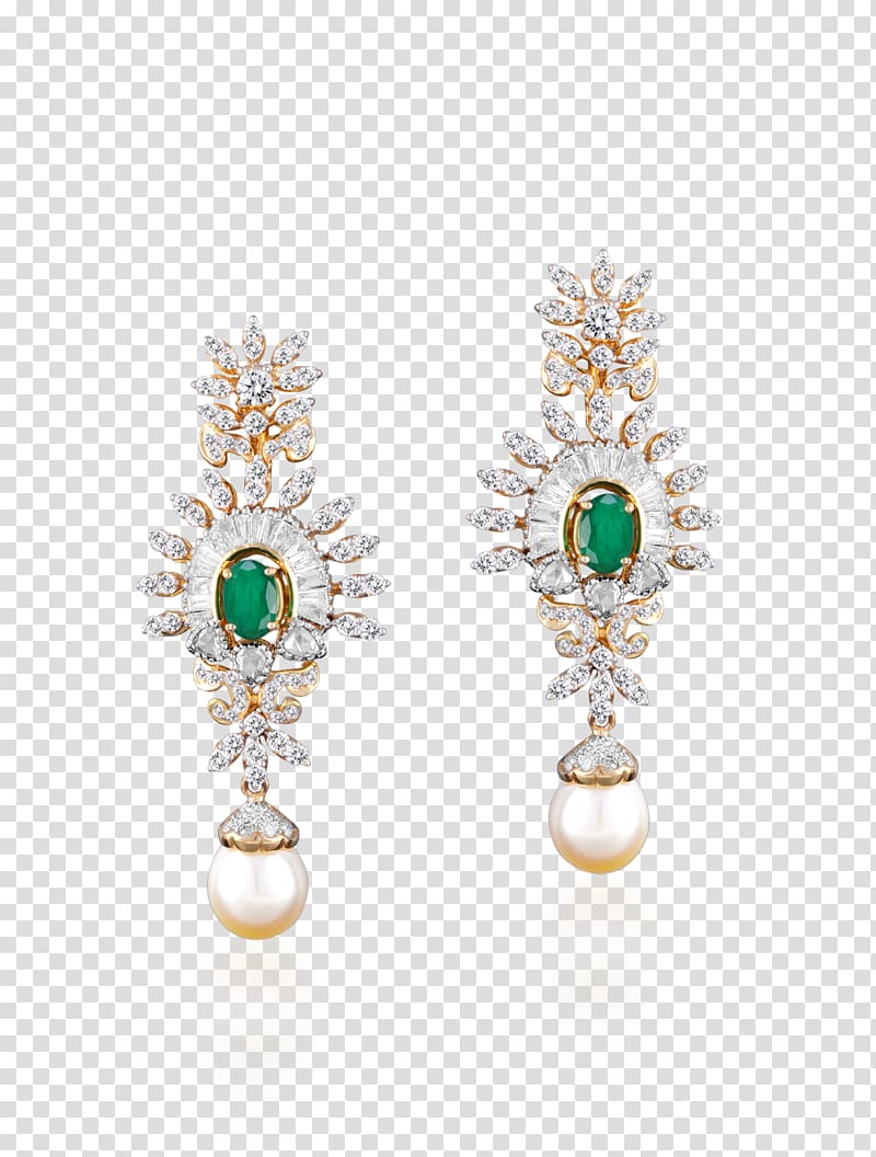 Earring Emerald Jewellery Necklace Diamond, temple jewellery hyderabad transparent background PNG clipart