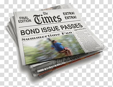 The Times Bond Issue Passes newspaper , The Times Newspapers transparent background PNG clipart