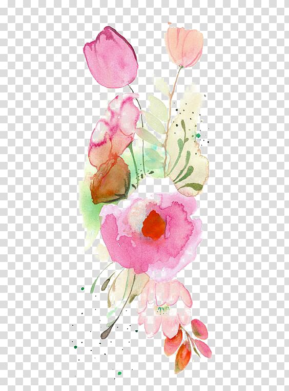 Rose Cut flowers Flower bouquet Flora, Watercolor flowers transparent background PNG clipart