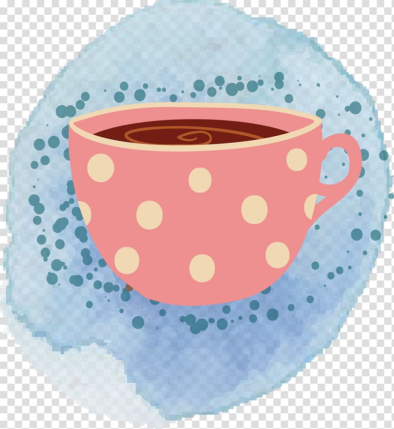 Mug Coffee cup, Hand-painted pink mug transparent background PNG clipart