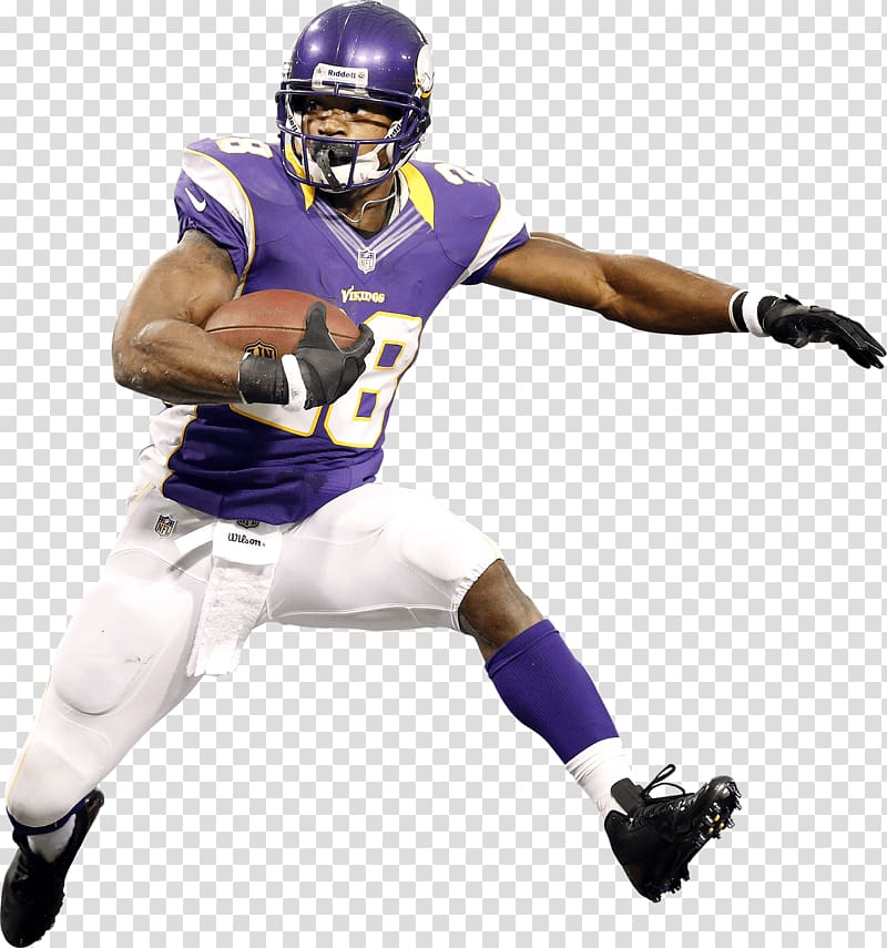 Vikings football player illustration, Adrian Peterson Running transparent background PNG clipart