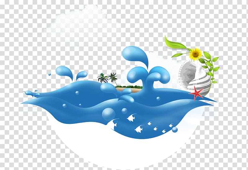 Poster Water park , Conch and spray transparent background PNG clipart