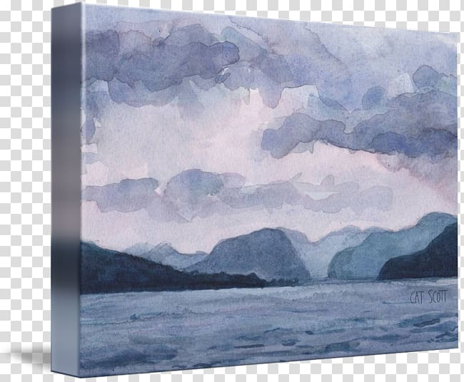 Fjord Watercolor painting Lake George Loch, painting transparent background PNG clipart