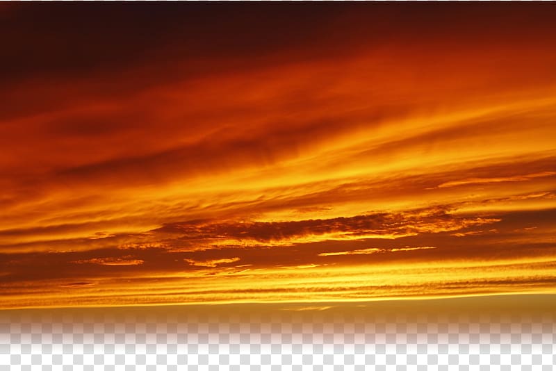 orange clouds at sunset, Golden sky transparent background PNG clipart
