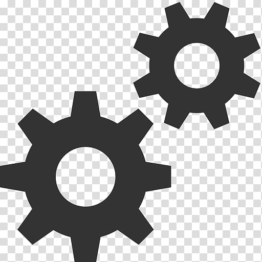two gray gears , Computer Icons Desktop Iconfinder, Settings transparent background PNG clipart