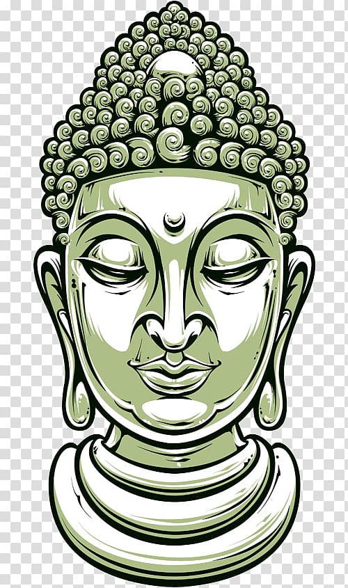 Gautama Buddha Creator in Buddhism Illustration, Hand-painted Buddha head transparent background PNG clipart