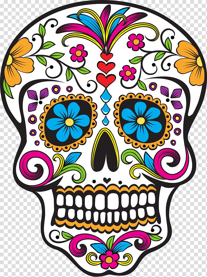 Calavera Day of the Dead Mexican cuisine Skull, skull transparent background PNG clipart