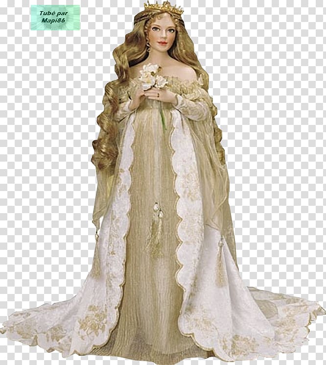 Wedding dress Bisque doll The Franklin Mint Barbie, doll transparent background PNG clipart