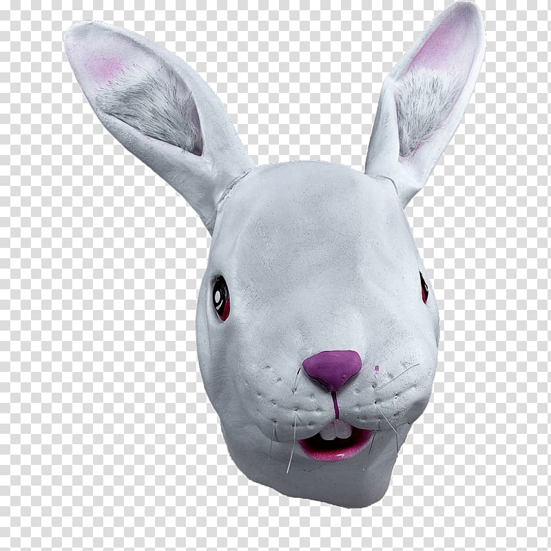 gray rabbit head illustration, Rabbit Full Mask transparent background PNG clipart