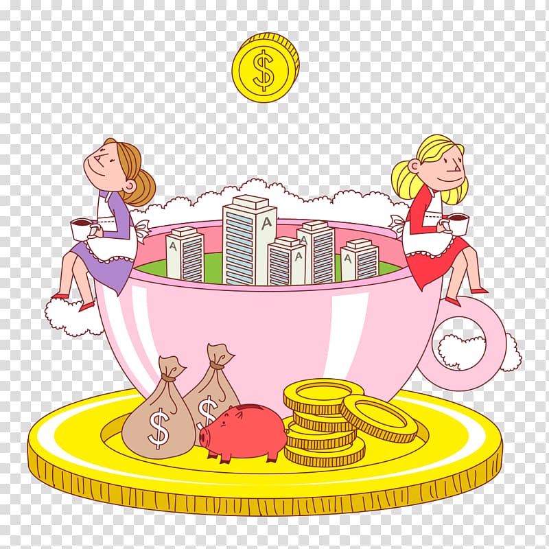 Cartoon Cup, purse transparent background PNG clipart