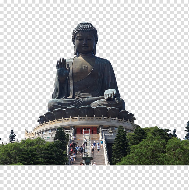 Statue Buddhism in Hong Kong Tourist attraction The Buddha, Buddha Statue transparent background PNG clipart