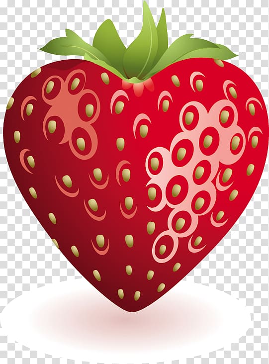 red strawberry illustration, Strawberry Rhubarb pie Fruit Shortcake , Heart Strawberry transparent background PNG clipart