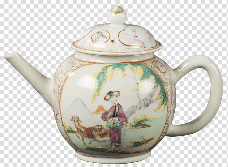Teapot Porcelain Kettle Mug, decorative figures transparent background PNG clipart