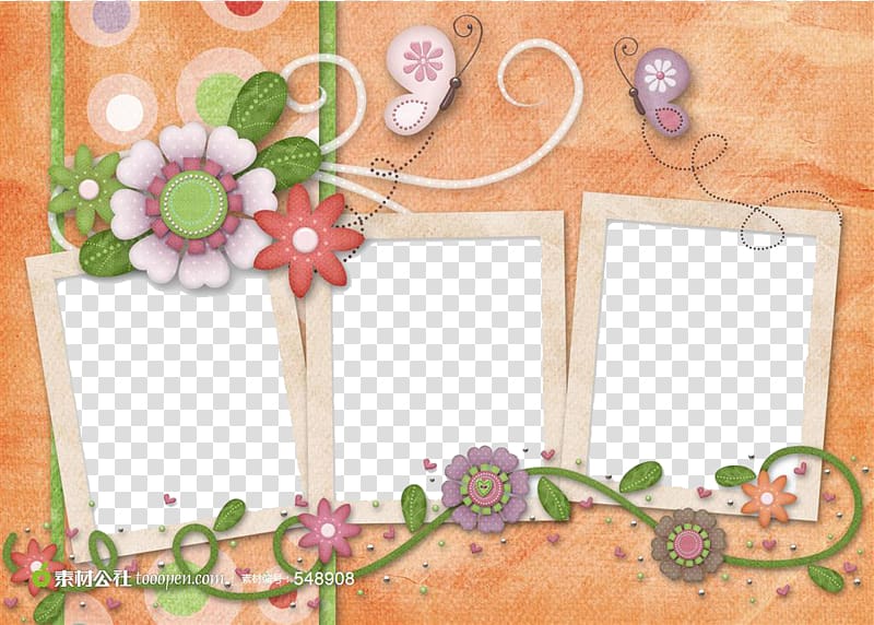 three white and brown frames illustration, frame Flower, Border pattern transparent background PNG clipart