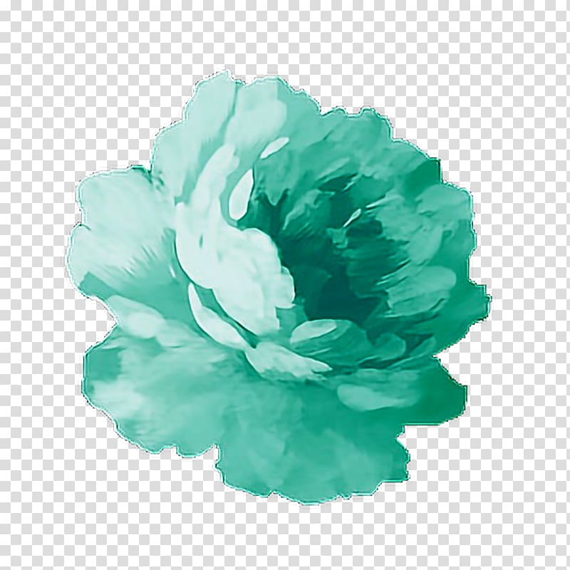 green rose , Watercolour Flowers Watercolor painting, turquoise transparent background PNG clipart