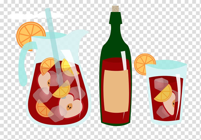 Sangria Wine Juice Cocktail Soft drink, Summer fruit herbal tea transparent background PNG clipart