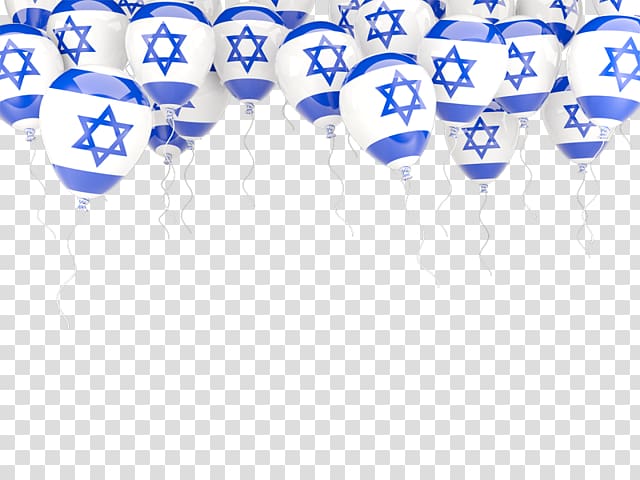 white and blue balloons art, Flag of Israel Yom Ha\'atzmaut , Use These Israel Flag transparent background PNG clipart
