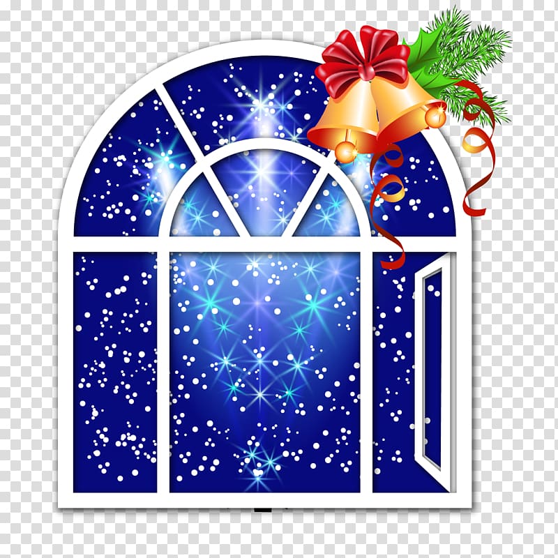 Window Santa Claus Christmas , European-style Christmas windows elements transparent background PNG clipart