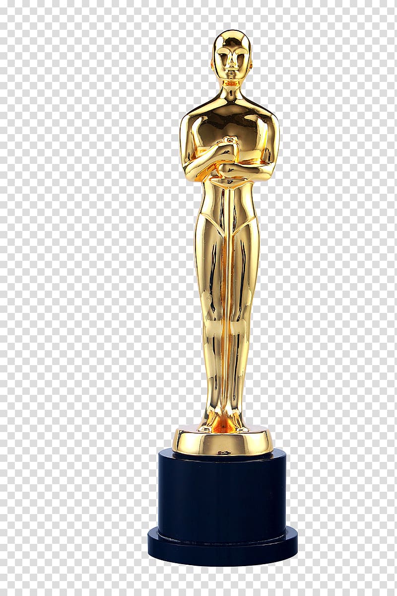 gold trophy, 90th Academy Awards Trophy, Oscar Awards transparent background PNG clipart