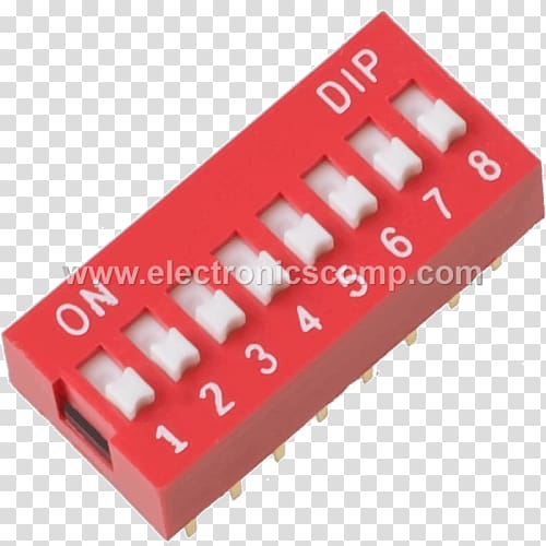 Electronic component DIP switch Electrical Switches Electronics Dual in-line package, dip transparent background PNG clipart