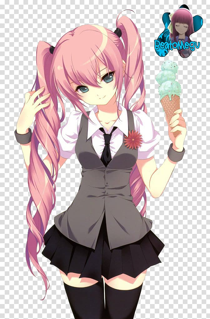 Anime Ice cream Manga Drawing Girl, Anime transparent background PNG clipart