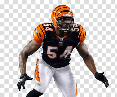 man wearing black and orange Bengals jersey, Cincinnati Bengals Player transparent background PNG clipart