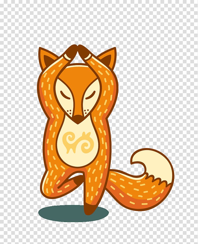 orange fox doing yoga illustration, Veronica Lodge Cartoon , Fox doing yoga transparent background PNG clipart